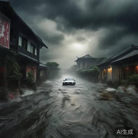 暴雨淹没汕尾,民房慌张