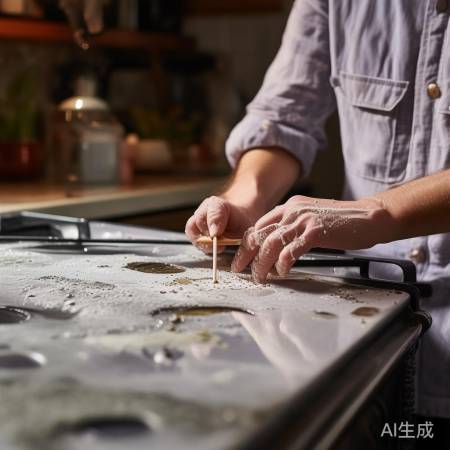灶台缝隙,牙签刷洗洁精。