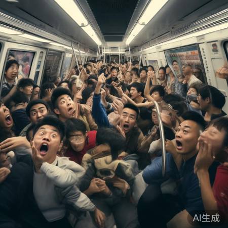 上海地铁顶坠落,乘客惊慌失措