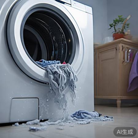 洗衣机排水管堵塞,内压增大噪音