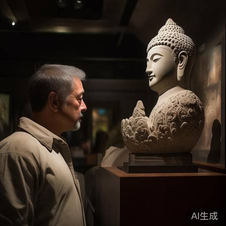 男子高价购石刻佛首