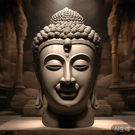 “佛教石刻佛首艺术品”