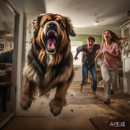 藏獒闯入家中,妈妈英勇救子