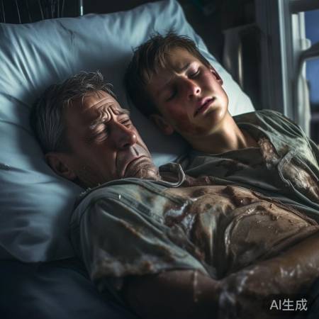 父子情深，割皮救父泪目