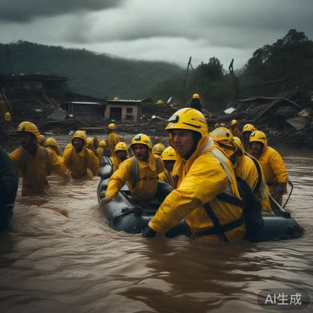 百色洪灾救援瞬间