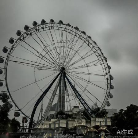 台风中摩天轮成风火轮