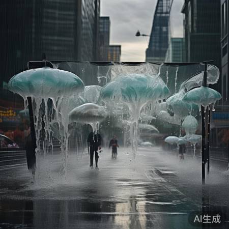 遮阳棚变巨型水袋