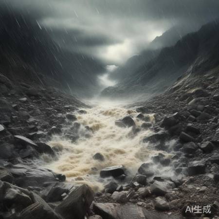 强降雨致山体崩塌