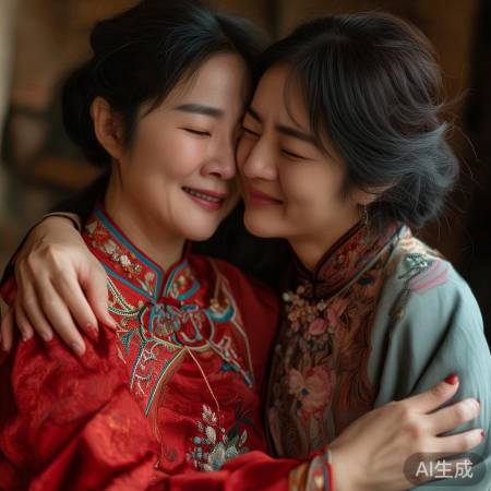 母女重逢泪满巾