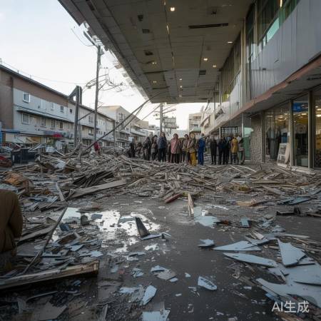 熊本购物中心受爆炸影响,民众团