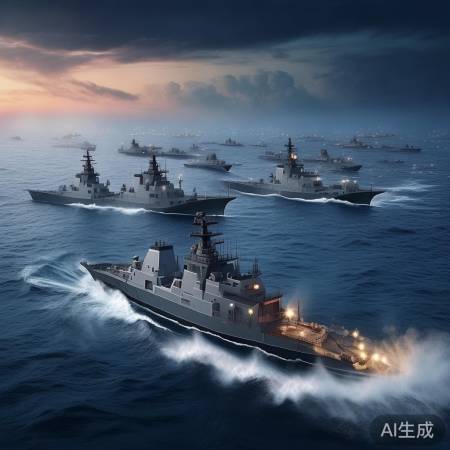 黄海海域舰艇实战演练