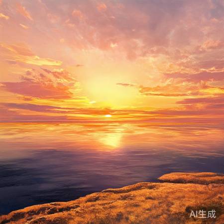 晚霞如画，色彩斑斓