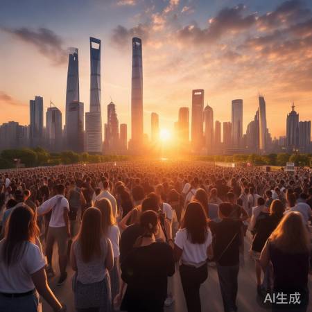 晚霞映上海，共享喜悦时