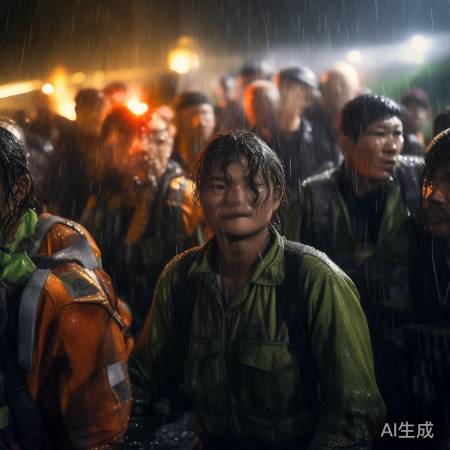 志愿者抗台,无畏风雨坚守