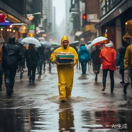 雨中出行困难