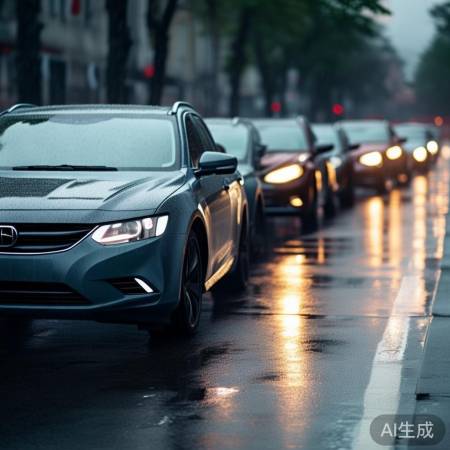 积水路段，保持车距防追尾