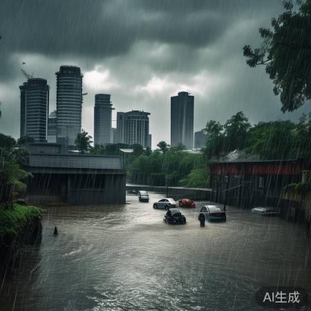 暴雨突袭,太湖水漫小区